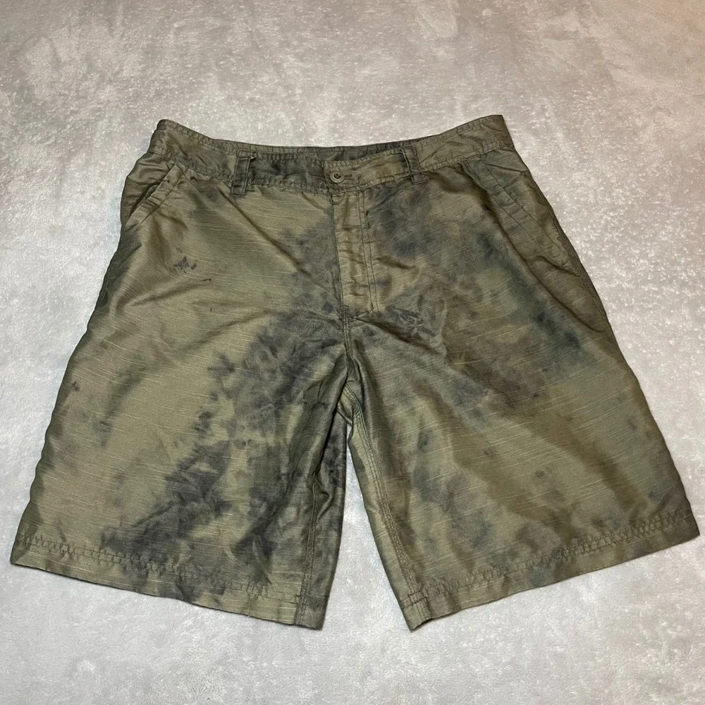 Murano Bay Board Shorts Mens 36 Green Tie Dye Polyester Casual Beachwear Y2K